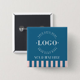 Kleurrijke Strepen Bedrijf Logo Bedrijfspromotie Vierkante Button 5,1 Cm