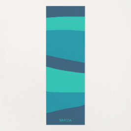 Kleurrijke strepen Blauwgroen turquoise Blue Strip Yogamat