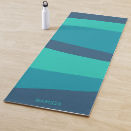 Kleurrijke strepen Blauwgroen turquoise Blue Strip Yogamat