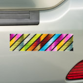 Kleurrijke strepen bumpersticker (Op auto)