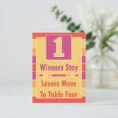 Kleurrijke Strepen Bunco Tafel Kaart #1 tot 4 (Staand voorkant)