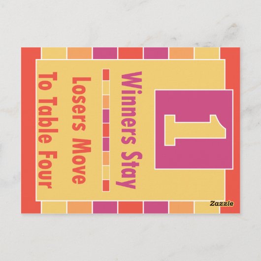 Kleurrijke Strepen Bunco Tafel Kaart #1 tot 4 (Achterkant)