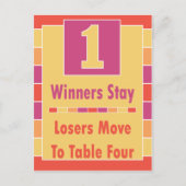 Kleurrijke Strepen Bunco Tafel Kaart #1 tot 4 (Voorkant)