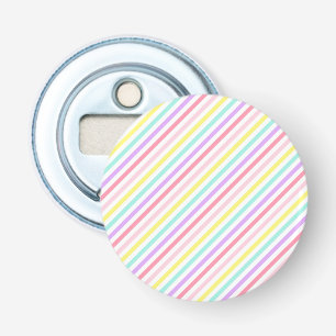 Kleurrijke Strepen Eenhoorn Regenboog Pastelkleure Button Flesopener
