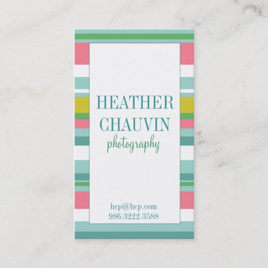 Kleurrijke strepen, eenvoudig visitekaartje (Voorkant)