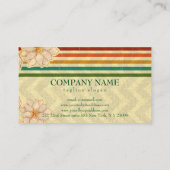 Kleurrijke strepen en beige bloemen visitekaartje (Achterkant)