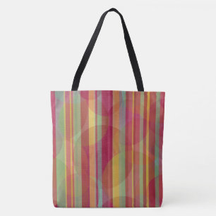 Kleurrijke strepen en cirkels tote bag
