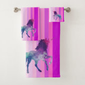 Kleurrijke strepen en eenhoorn bad handdoek (Insitu)