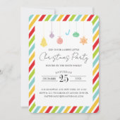 Kleurrijke strepen en kerstfeestdagen feestdagenkaart (Voorkant)