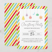 Kleurrijke strepen en kerstfeestdagen feestdagenkaart (Voorkant / Achterkant)