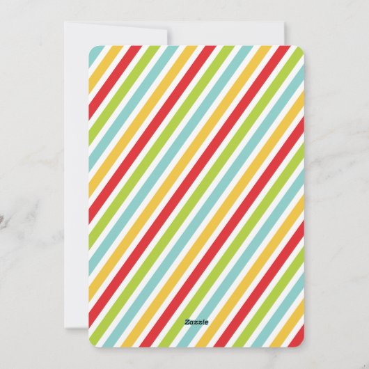 Kleurrijke strepen en kerstfeestdagen feestdagenkaart (Achterkant)