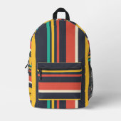 Kleurrijke strepen geometrisch patroon monogram bedrukte rugzak (Voorkant)
