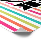 Kleurrijke strepen; gepersonaliseerde Softball Poster (Hoek)