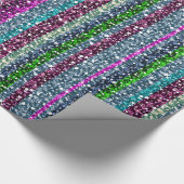 Kleurrijke strepen Glitter Patroon Cadeaupapier (Hoek)