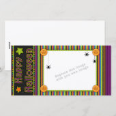 Kleurrijke strepen - Halloween kleuren en patroon Feestdagenkaart (Voorkant / Achterkant)