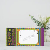 Kleurrijke strepen - Halloween kleuren en patroon Feestdagenkaart (Staand voorkant)