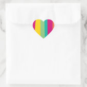kleurrijke strepen hart sticker (Tas)