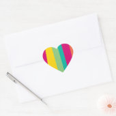 kleurrijke strepen hart sticker (Envelop)