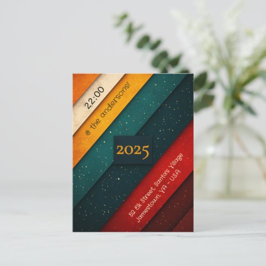 Kleurrijke Strepen Kerstfeest Feestdagenkaart (Staand voorkant)