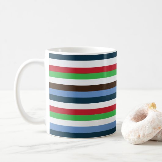 Kleurrijke Strepen Koffiemok (Met donut)