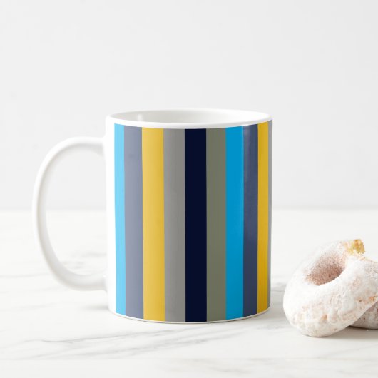 Kleurrijke Strepen Koffiemok (Met donut)