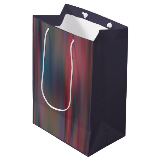 kleurrijke strepen medium cadeauzakje (Voorkant Gekanteld)