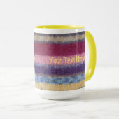 kleurrijke strepen, met de hand gebreid patroon mok (Voorkant rechts)