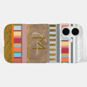 Kleurrijke strepen met jouw naam erop Case-Mate iPhone case (Achterkant (horizontaal))