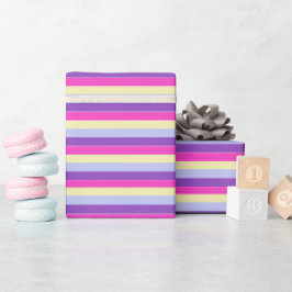 Kleurrijke strepen met monogram schrift cadeaupapier