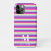 Kleurrijke Strepen met Monogram Schrift Case-Mate iPhone Case (Achterkant)