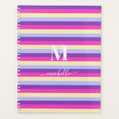 Kleurrijke strepen met monogram schrift planner (Voorkant)