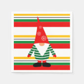 Kleurrijke strepen met Schattigee Gnome Christmas Servet (Voorkant)