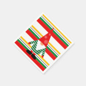 Kleurrijke strepen met Schattigee Gnome Christmas Servet (Hoek)