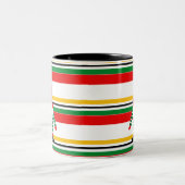 Kleurrijke strepen met Schattigee Gnome Christmas Tweekleurige Koffiemok (Center)