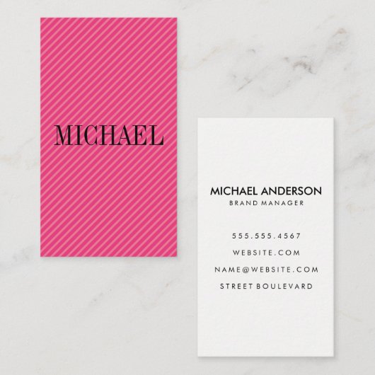 Kleurrijke strepen met seriële lettertype visitekaartje (Voorkant / Achterkant)