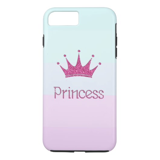 Kleurrijke strepen met tiara, prinses, glitters Case-Mate iPhone case (Achterkant)