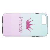 Kleurrijke strepen met tiara, prinses, glitters Case-Mate iPhone case (Achterkant (Horizontaal))