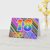 Kleurrijke Strepen + Oude Patroon van de regenboog Kaart (Gele Bloem)