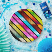 Kleurrijke strepen papieren bordje (Feest)