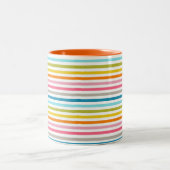 Kleurrijke Strepen Patroon-93861 Tweekleurige Koffiemok (Center)