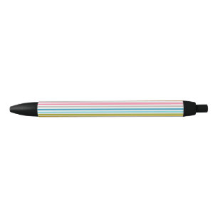 Kleurrijke Strepen Patroon-93861 Zwarte Inkt Pen