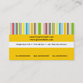 Kleurrijke strepen patroon gele band vrouwelijk visitekaartje (Achterkant)