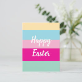 Kleurrijke strepen Patroon Happy Easter Briefkaart