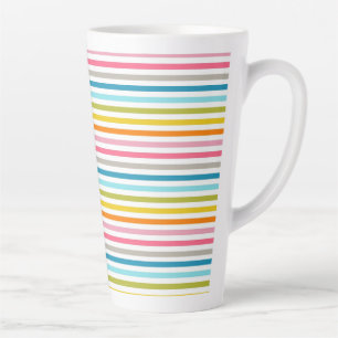 Kleurrijke Strepen Patroon Latte Mok