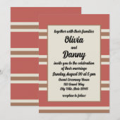 Kleurrijke strepen patroon moderne bruiloft kaart (Voorkant / Achterkant)