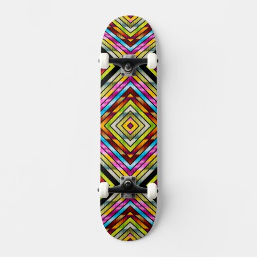 Kleurrijke strepen persoonlijk skateboard (Voorkant)
