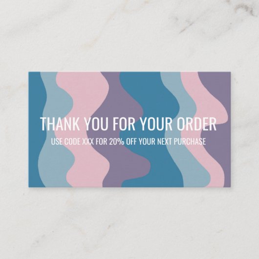 Kleurrijke strepen QR Code Social Media BEDANKT Visitekaartje (Voorkant)