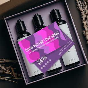 Kleurrijke strepen QR Code Social Media BEDANKT Visitekaartje