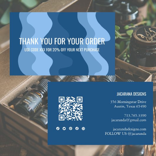 Kleurrijke strepen QR Code Social Media BEDANKT Visitekaartje