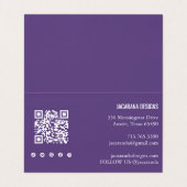 Kleurrijke strepen QR Code Social Media BEDANKT Visitekaartje (Binnenkant ongevouwen)